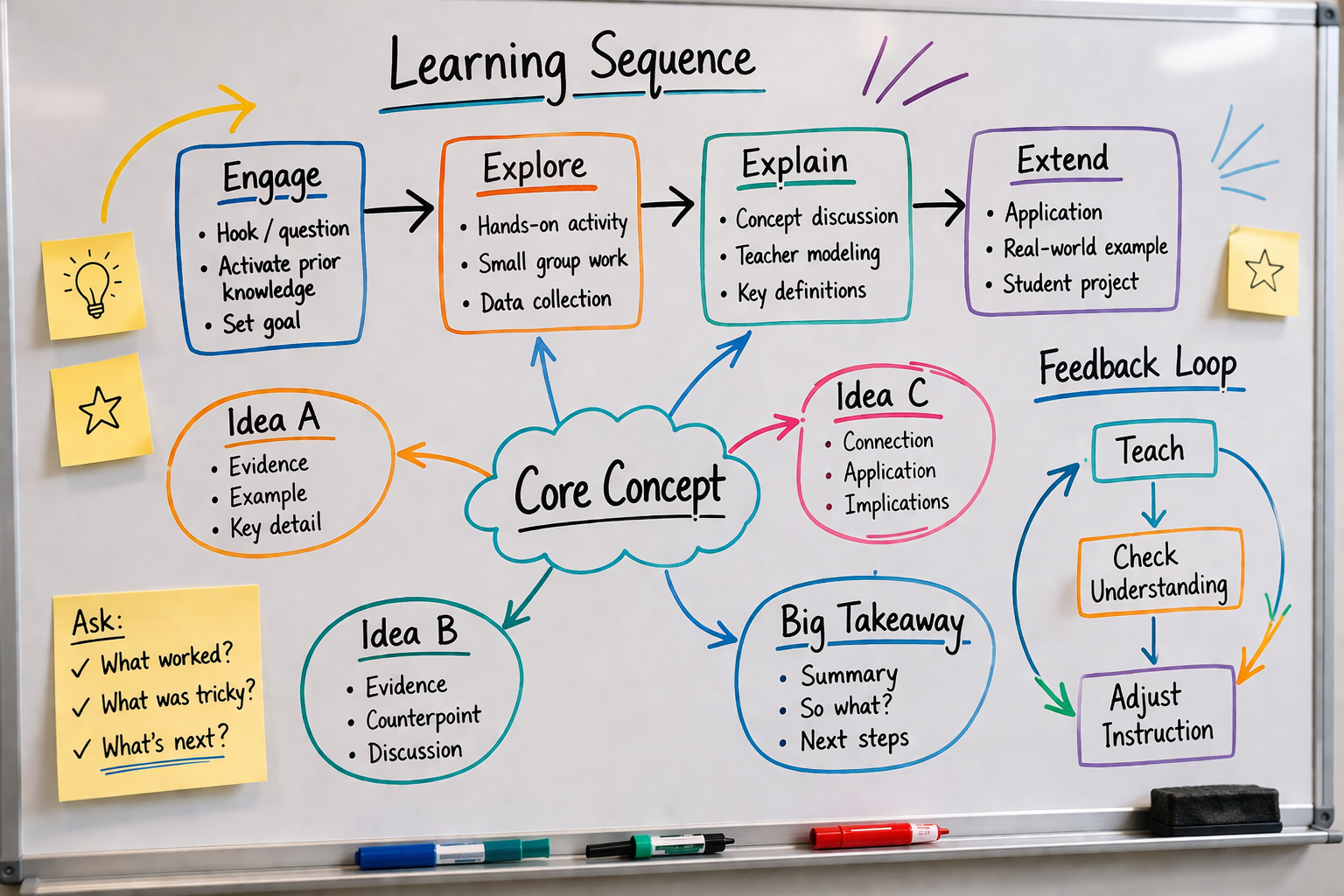 Whiteboard with writing